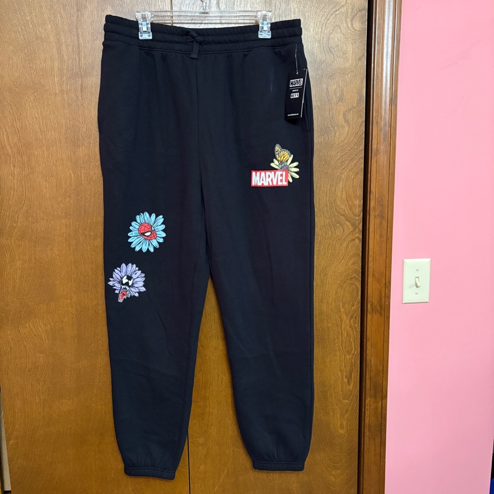 NWT NEFF Streetwear Marvel Spider-Man & Venom Black Sweatpants Large